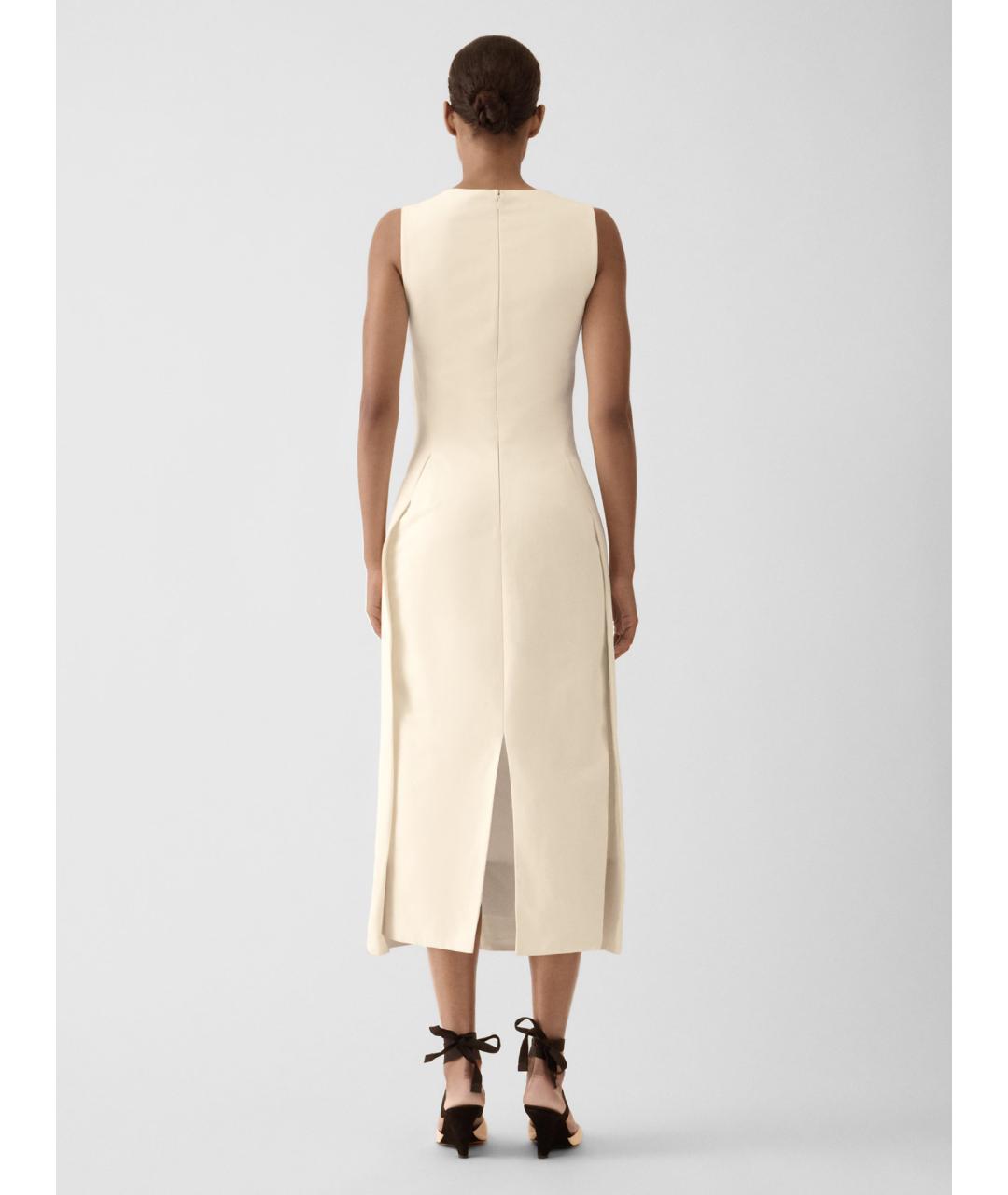 JACQUEMUS Бежевое льняное повседневное платье, фото 3