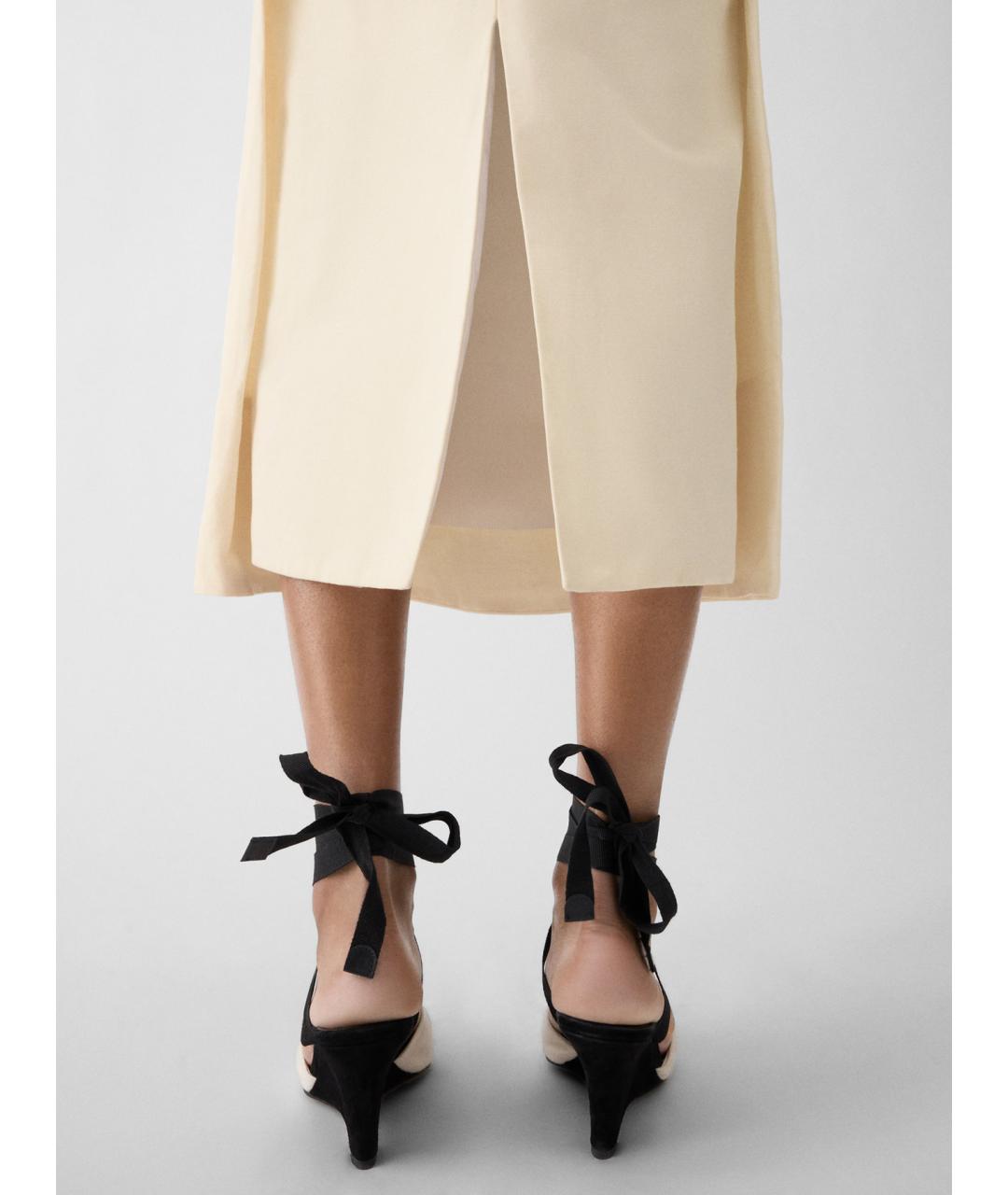 JACQUEMUS Бежевое льняное повседневное платье, фото 5