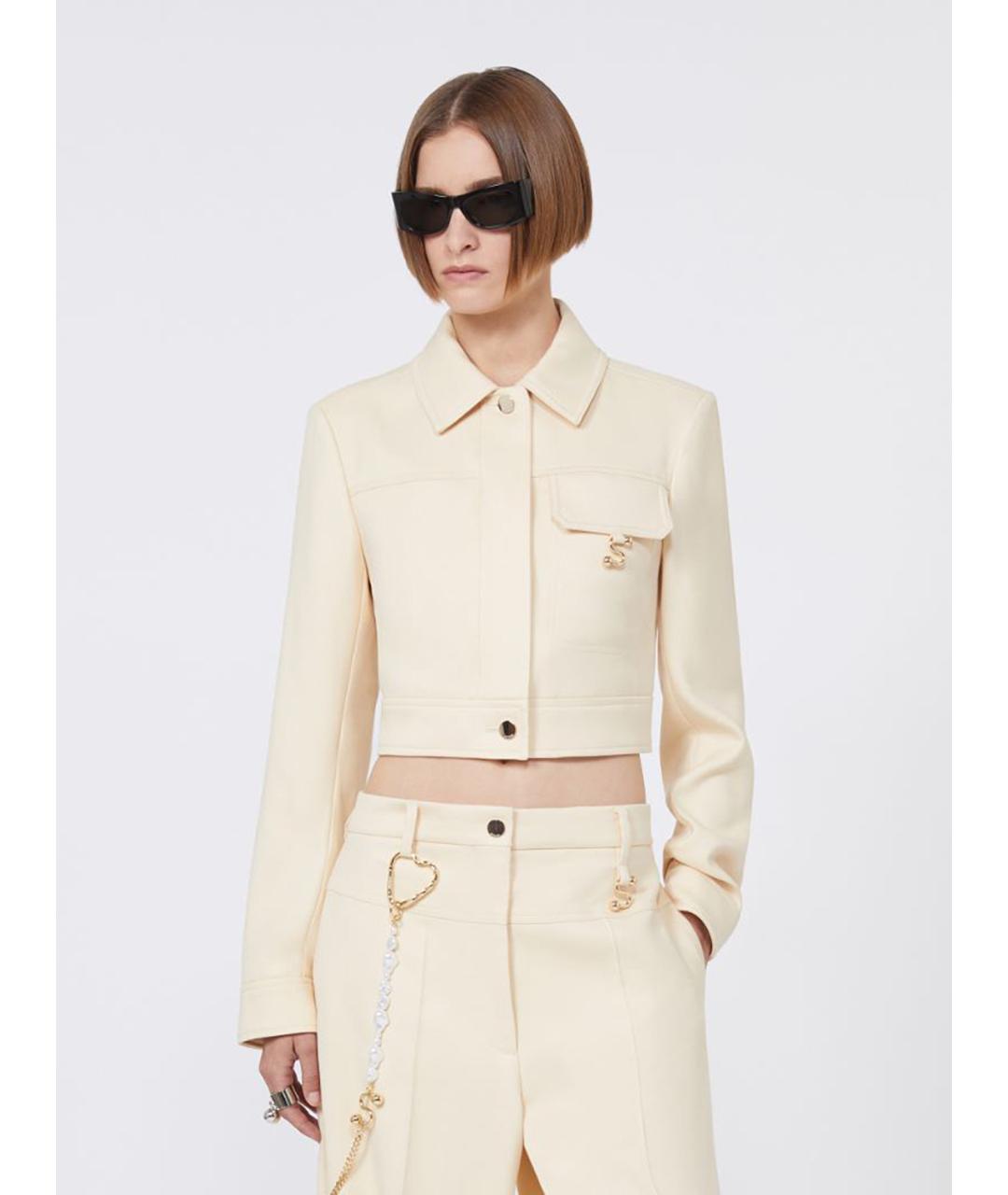 SPORTMAX Желтая хлопковая куртка, фото 5