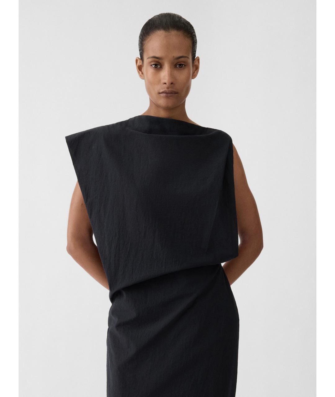 JACQUEMUS Черное хлопковое коктейльное платье, фото 4