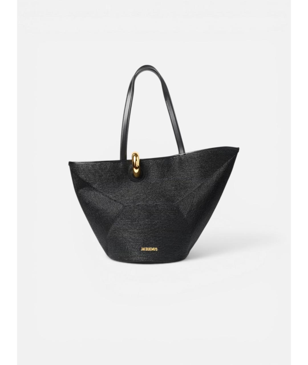 JACQUEMUS Черная синтетическая сумка тоут, фото 6