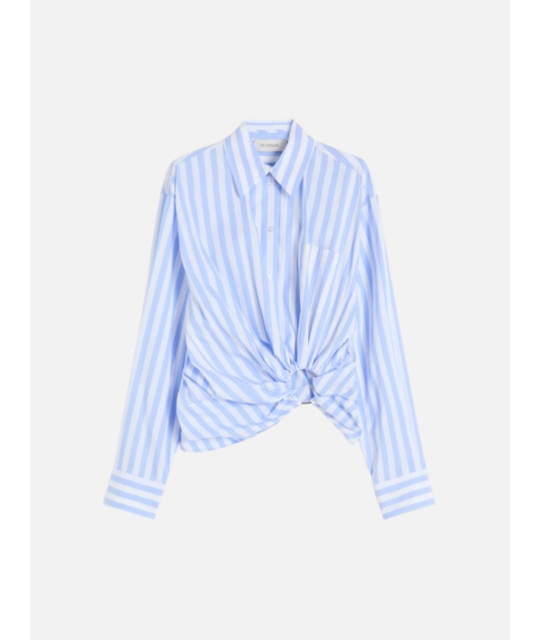 SPORTMAX Голубая хлопковая рубашка, фото 6