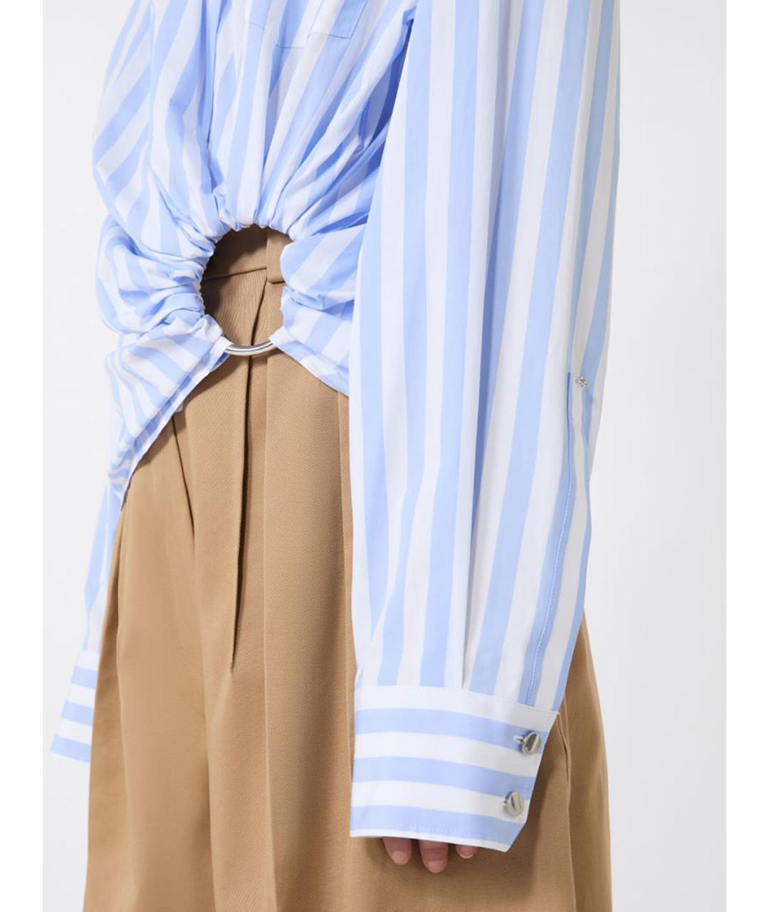 SPORTMAX Голубая хлопковая рубашка, фото 5