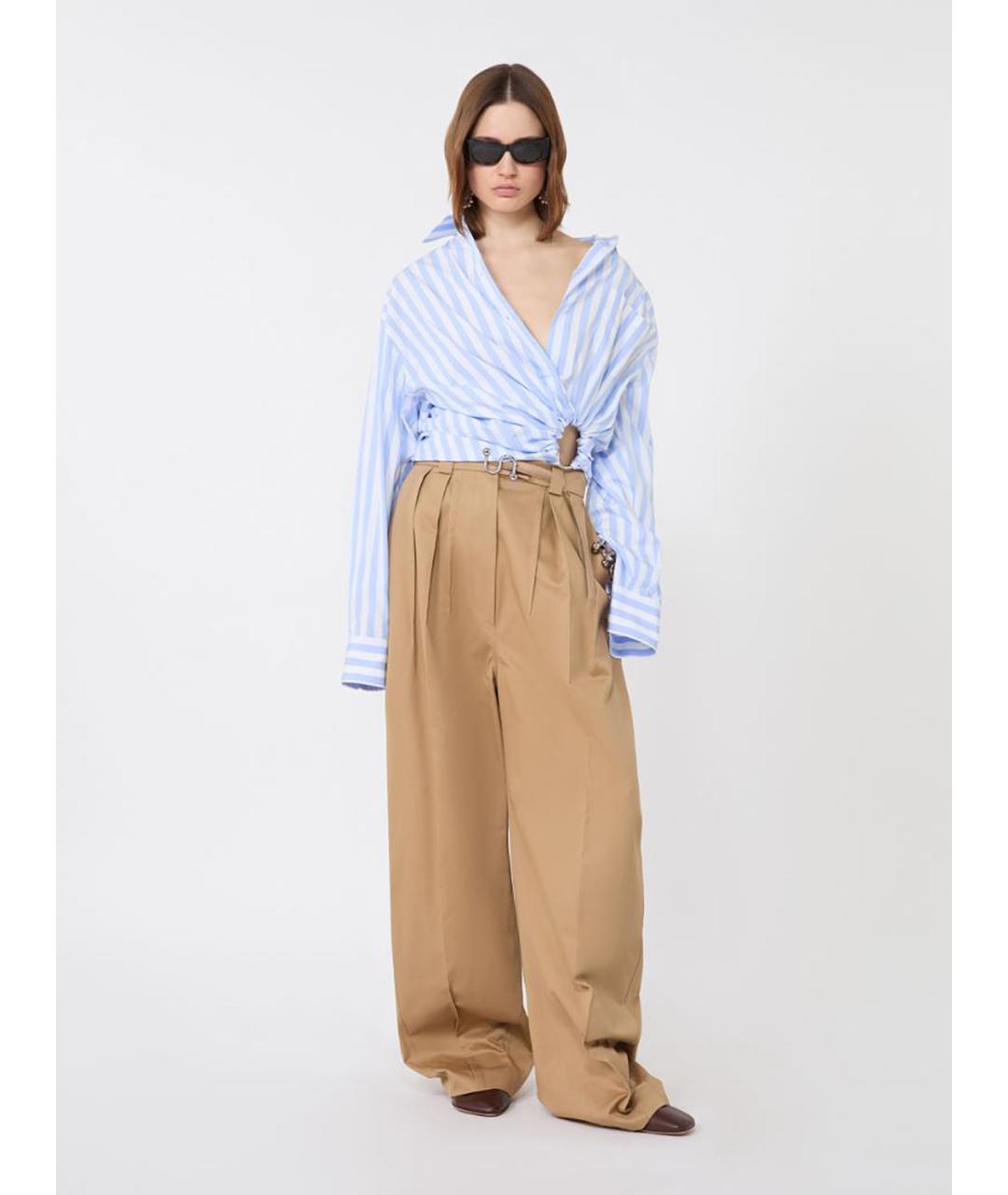 SPORTMAX Голубая хлопковая рубашка, фото 2