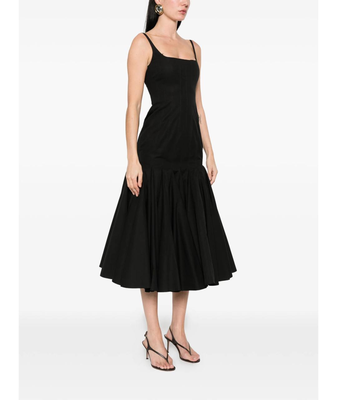 JACQUEMUS Черное хлопковое повседневное платье, фото 3