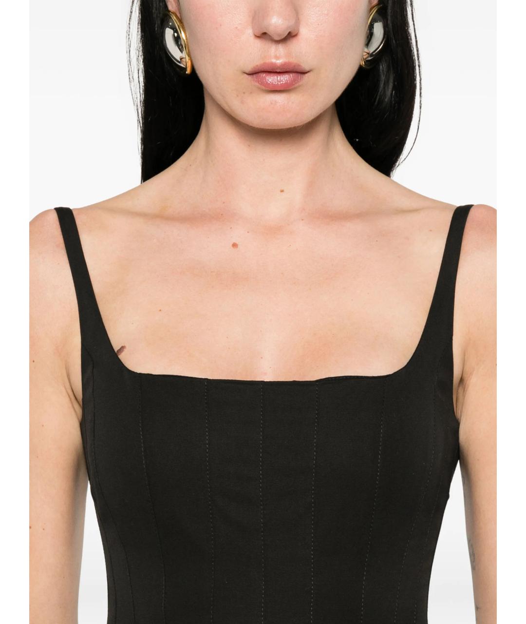 JACQUEMUS Черное хлопковое повседневное платье, фото 5