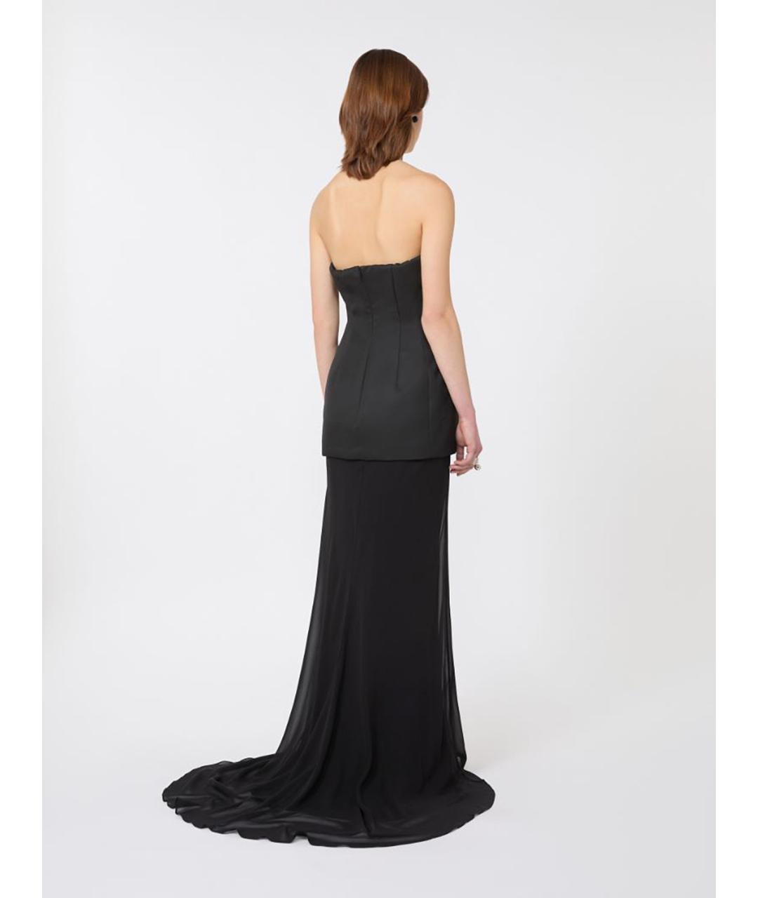 SPORTMAX Черное полиэстеровое вечернее платье, фото 3