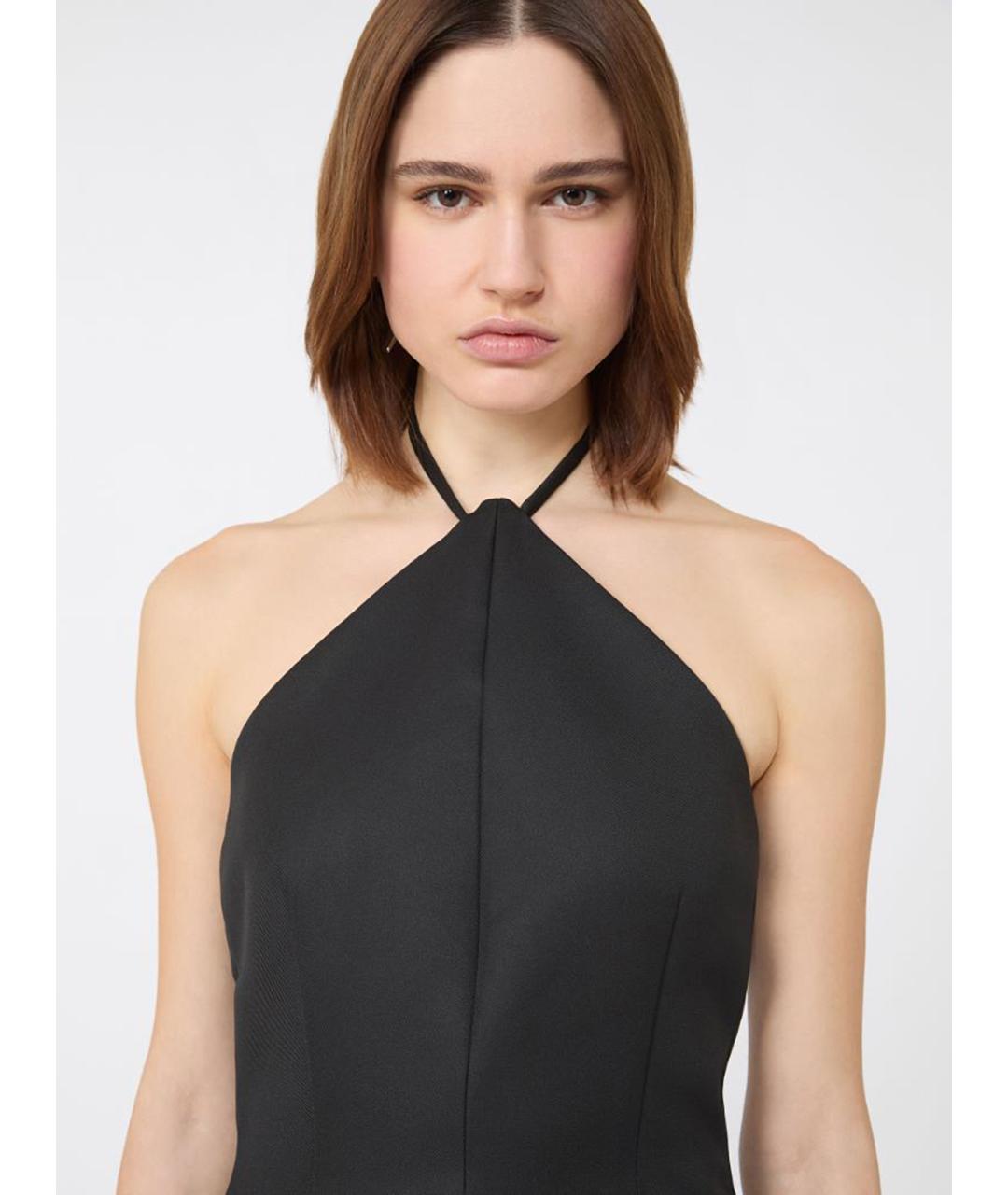 SPORTMAX Черное полиэстеровое вечернее платье, фото 4