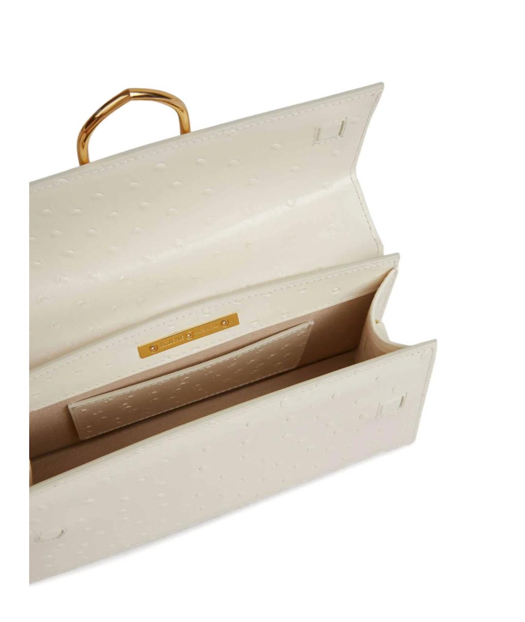 JACQUEMUS Бежевая кожаная сумка через плечо, фото 5