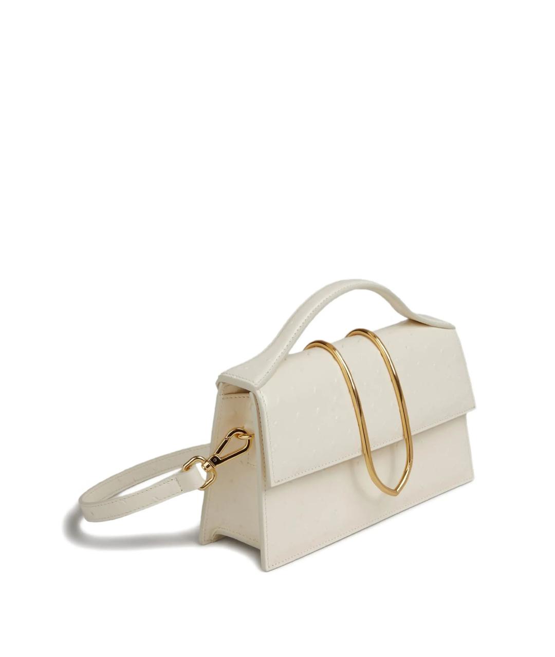 JACQUEMUS Бежевая кожаная сумка через плечо, фото 2