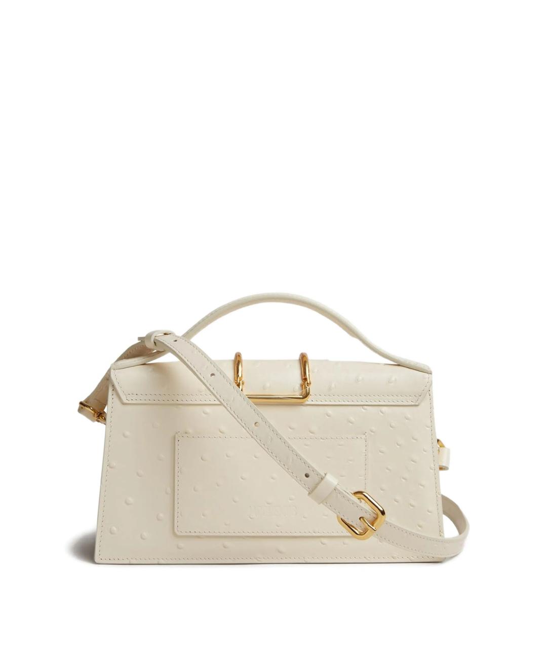 JACQUEMUS Бежевая кожаная сумка через плечо, фото 3