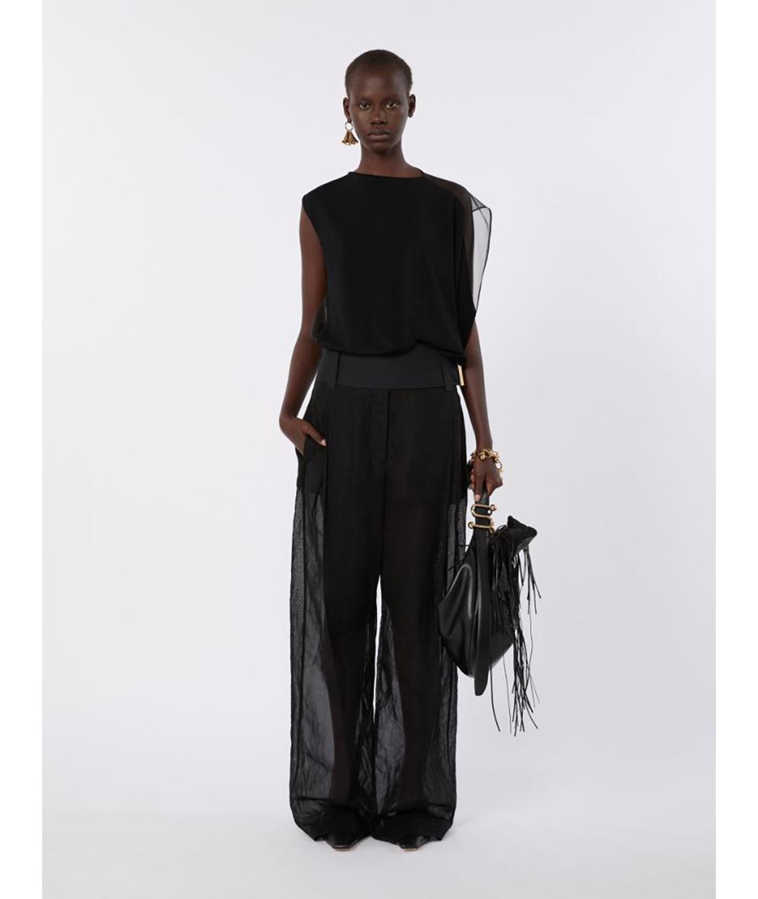 SPORTMAX Черная вискозная блузы, фото 2