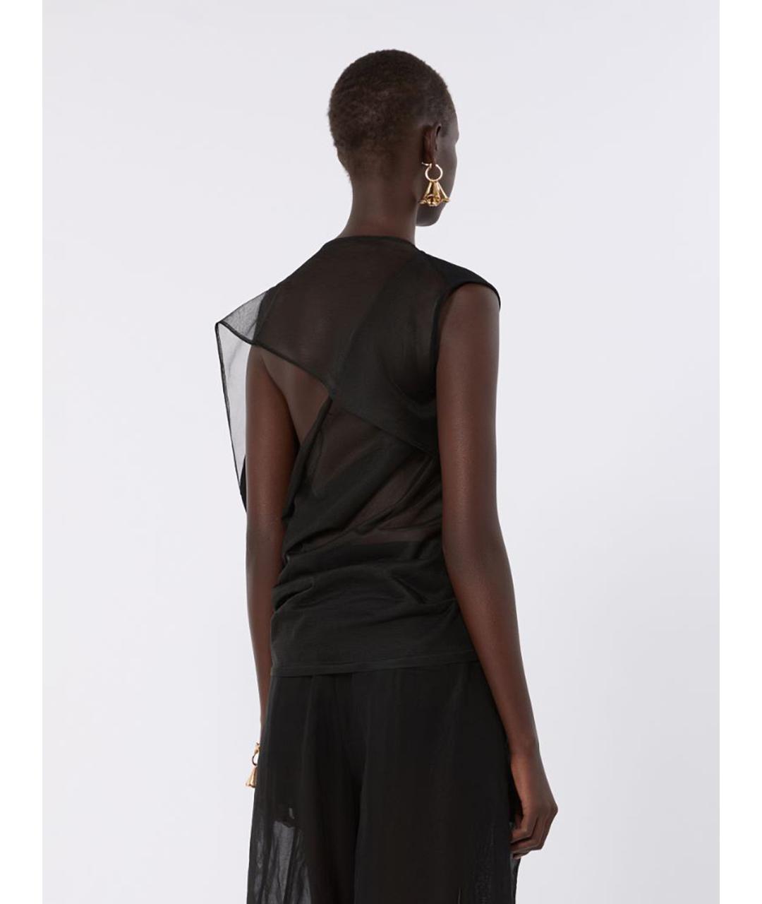 SPORTMAX Черная вискозная блузы, фото 3