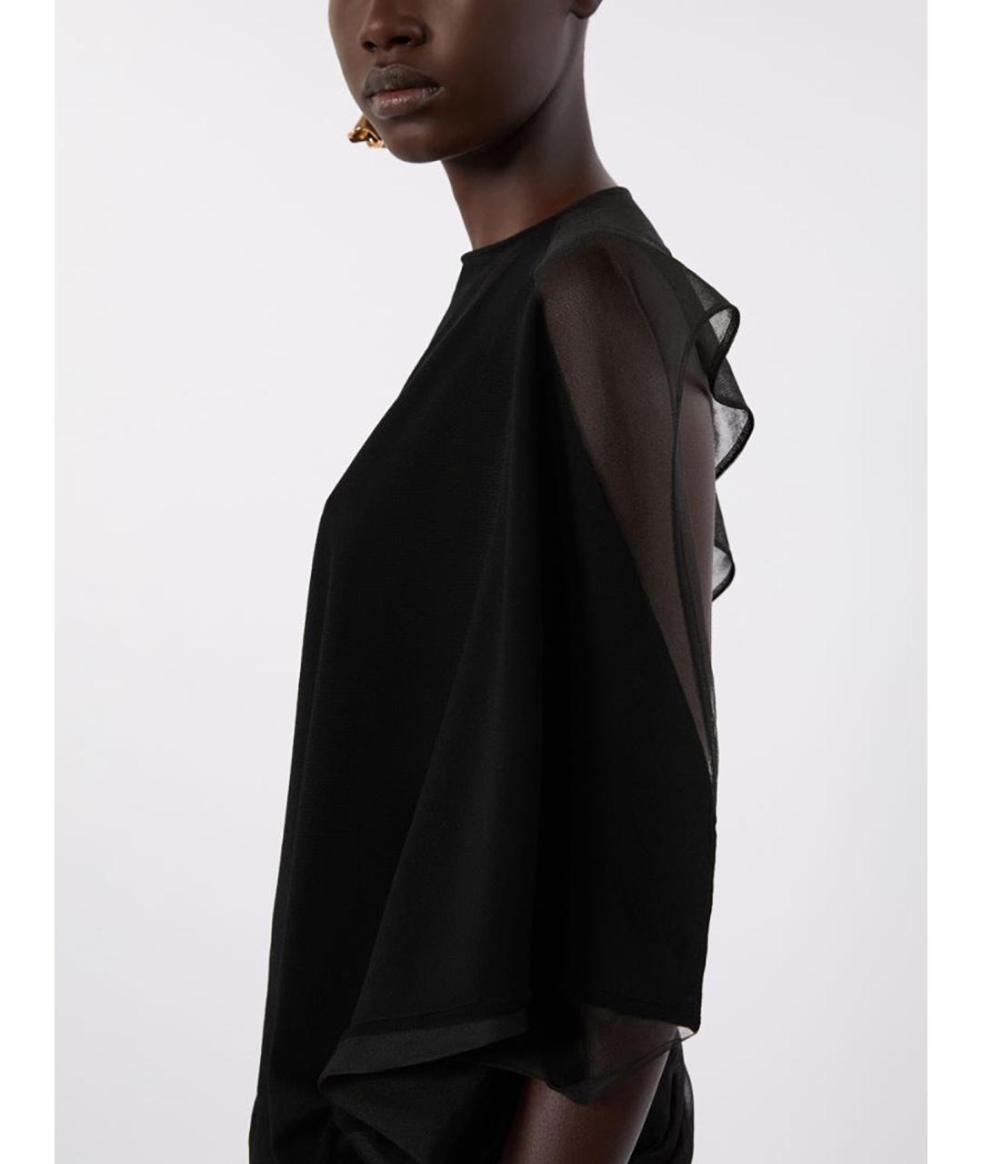 SPORTMAX Черная вискозная блузы, фото 4