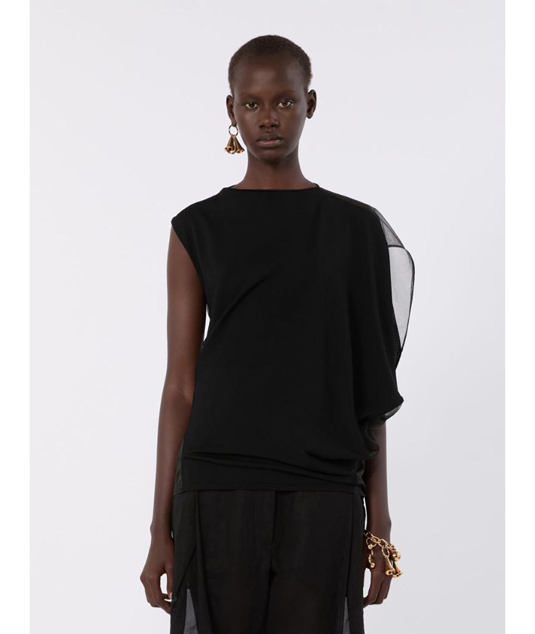 SPORTMAX Черная вискозная блузы, фото 5