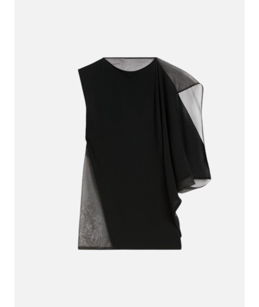 SPORTMAX Черная вискозная блузы, фото 6