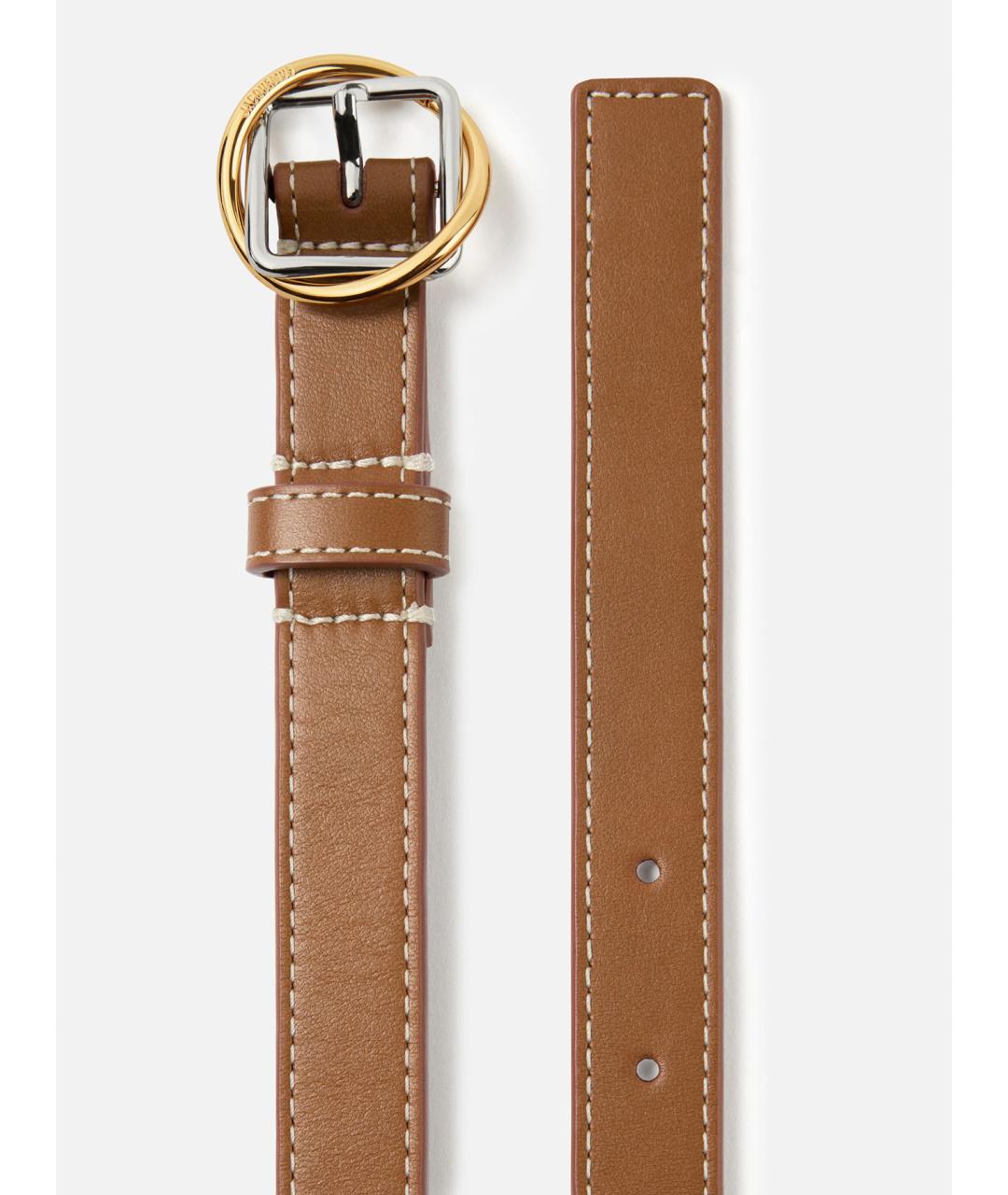 JACQUEMUS Коричневый кожаный ремень, фото 3