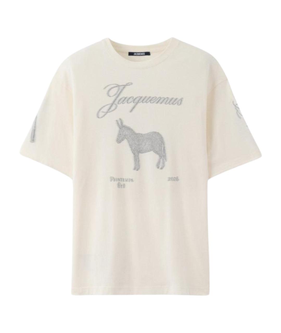 JACQUEMUS Бежевая хлопковая футболка, фото 1