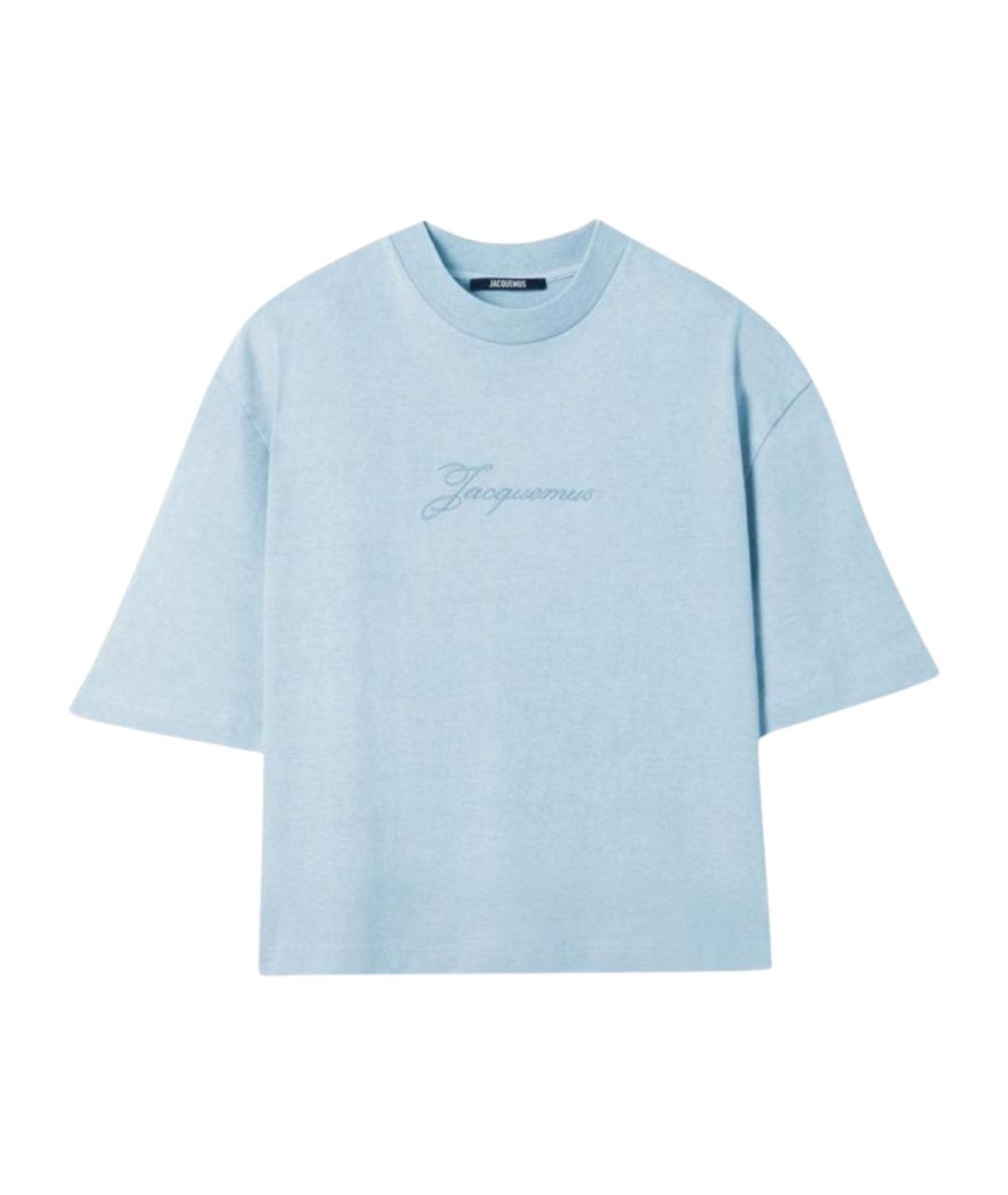 JACQUEMUS Голубая хлопковая футболка, фото 1