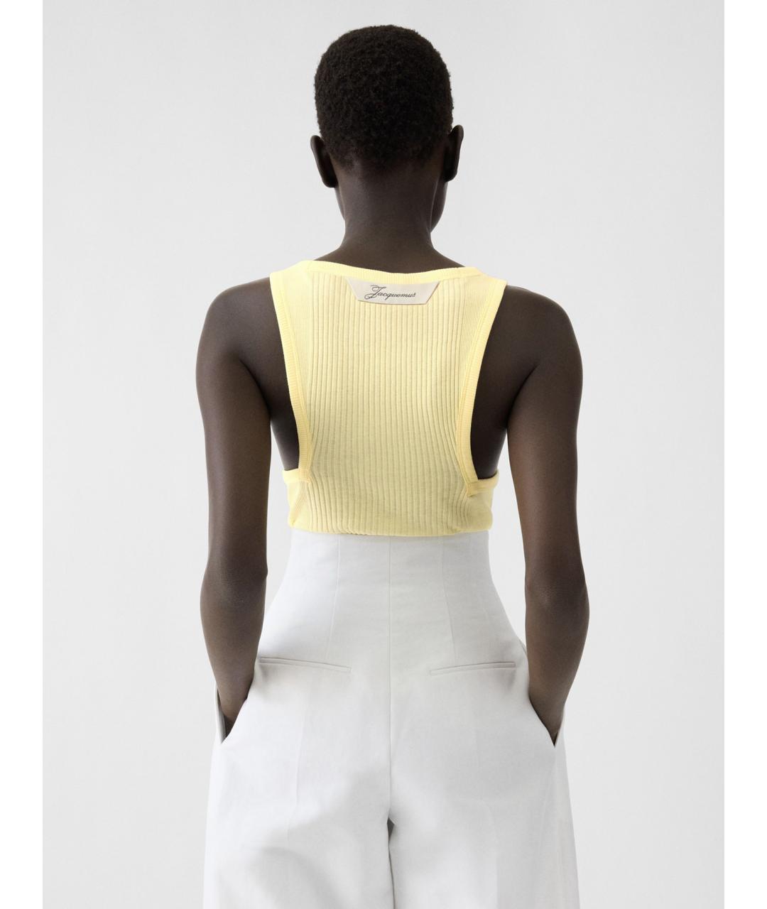 JACQUEMUS Желтая хлопковая майка, фото 3