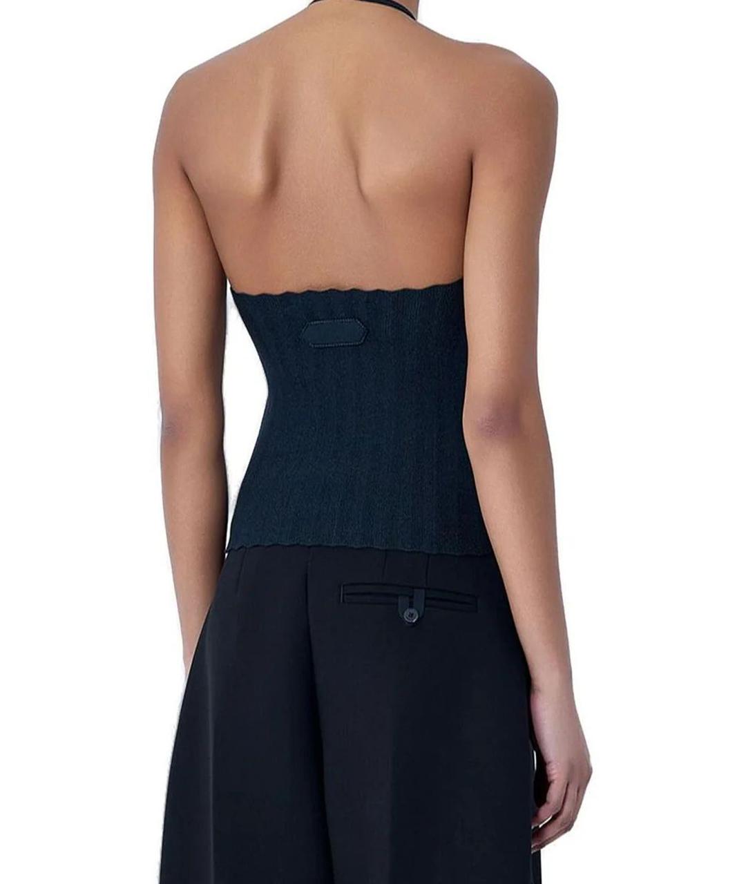 JACQUEMUS Темно-синяя вискозная майка, фото 2