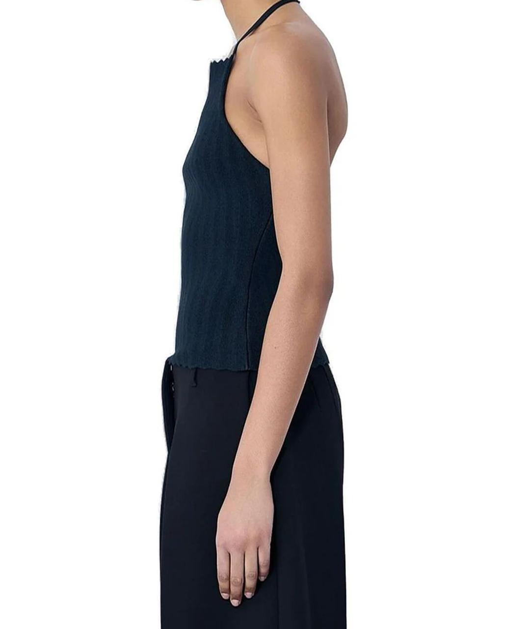 JACQUEMUS Темно-синяя вискозная майка, фото 3