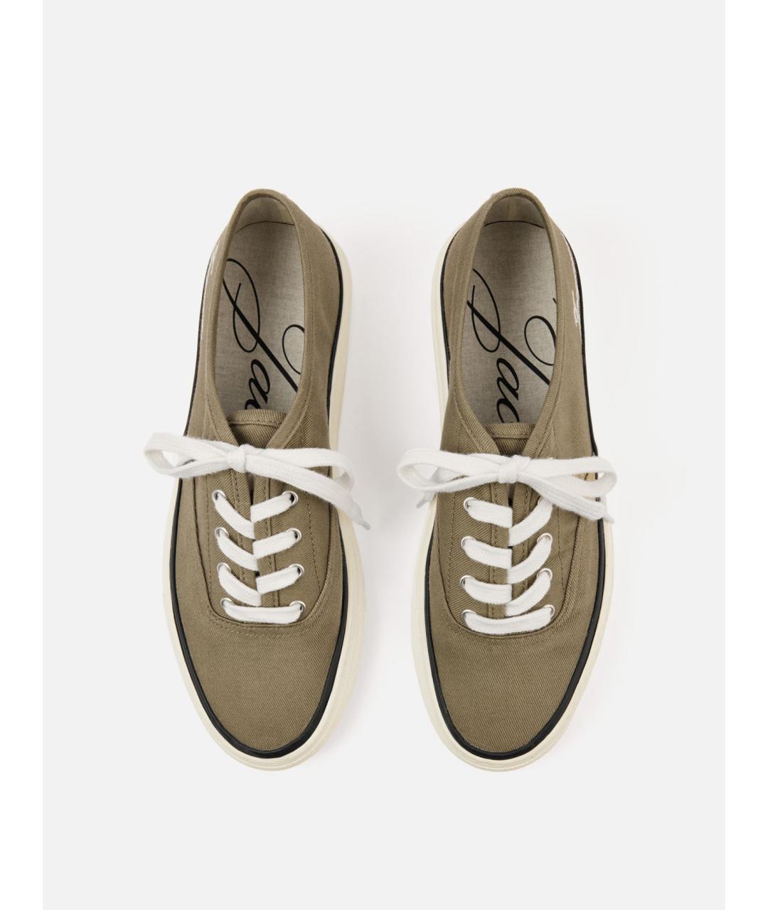 JACQUEMUS Хаки текстильные кеды, фото 4