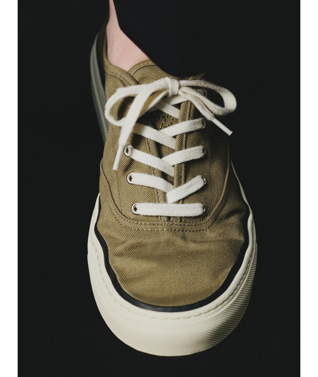 JACQUEMUS Хаки текстильные кеды, фото 2