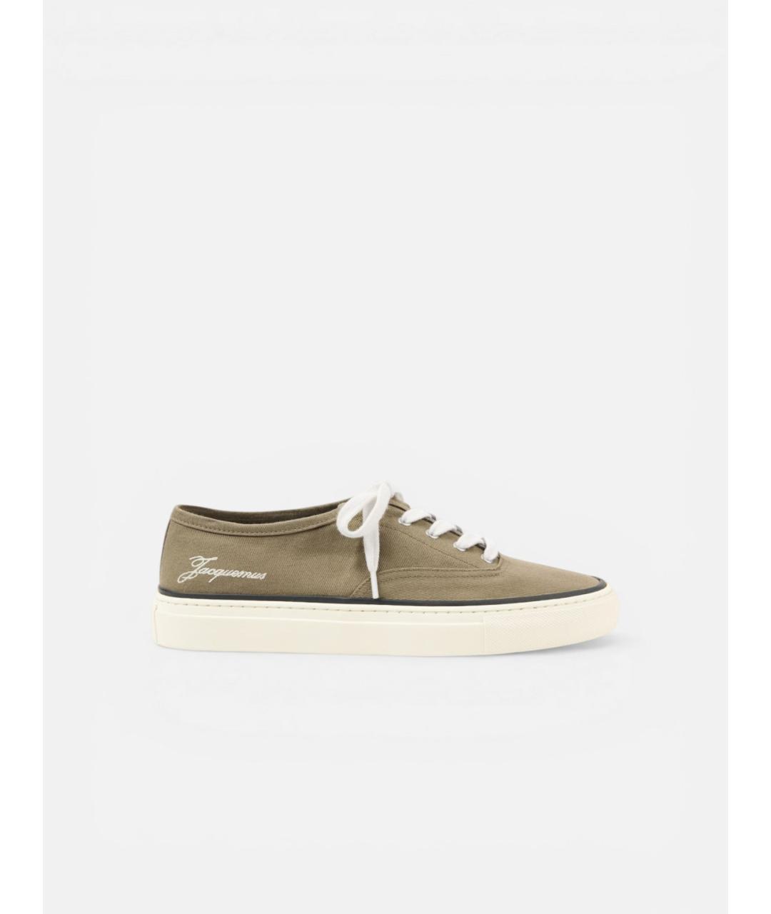 JACQUEMUS Хаки текстильные кеды, фото 5