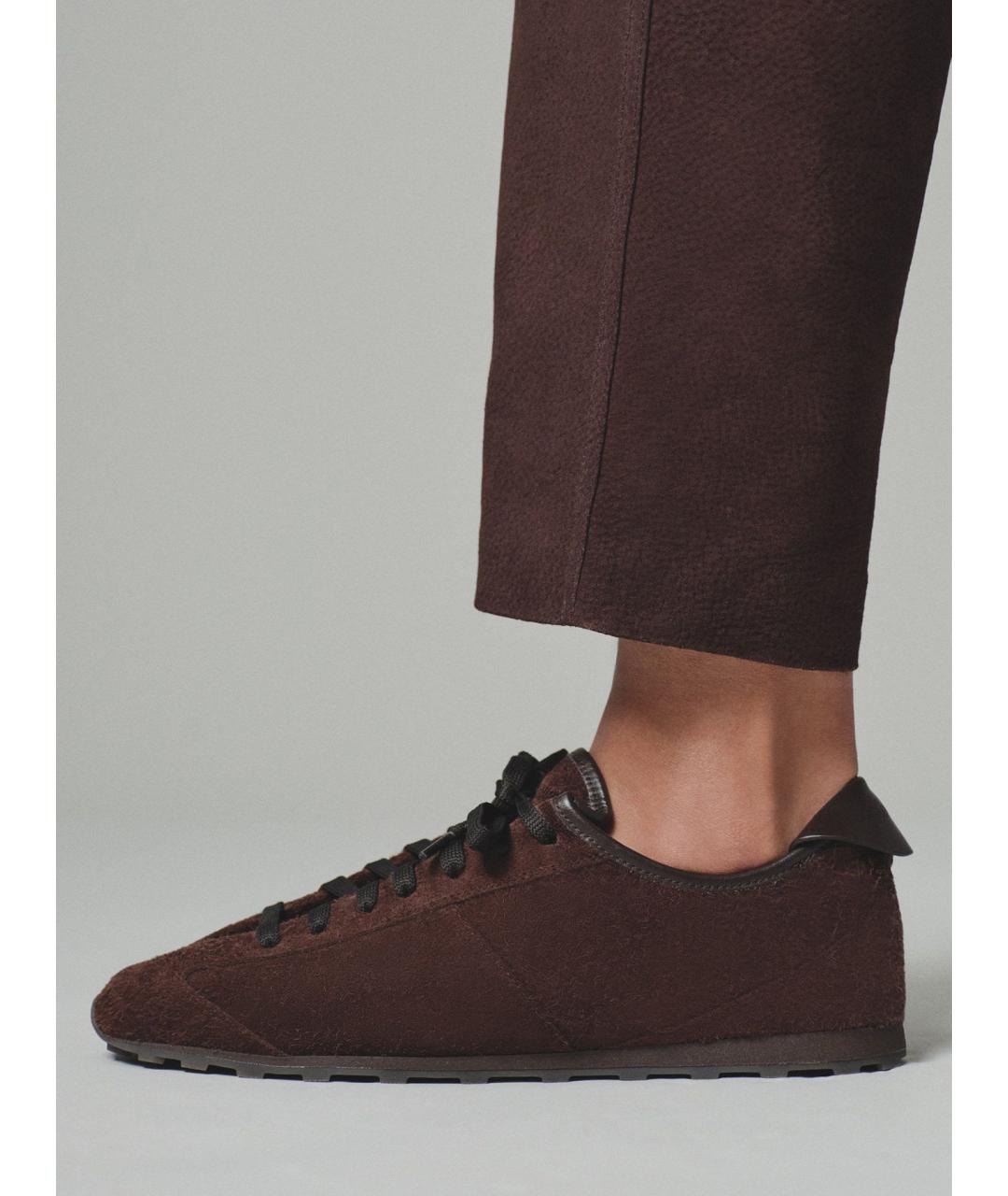 JACQUEMUS Коричневые кожаные кроссовки, фото 2