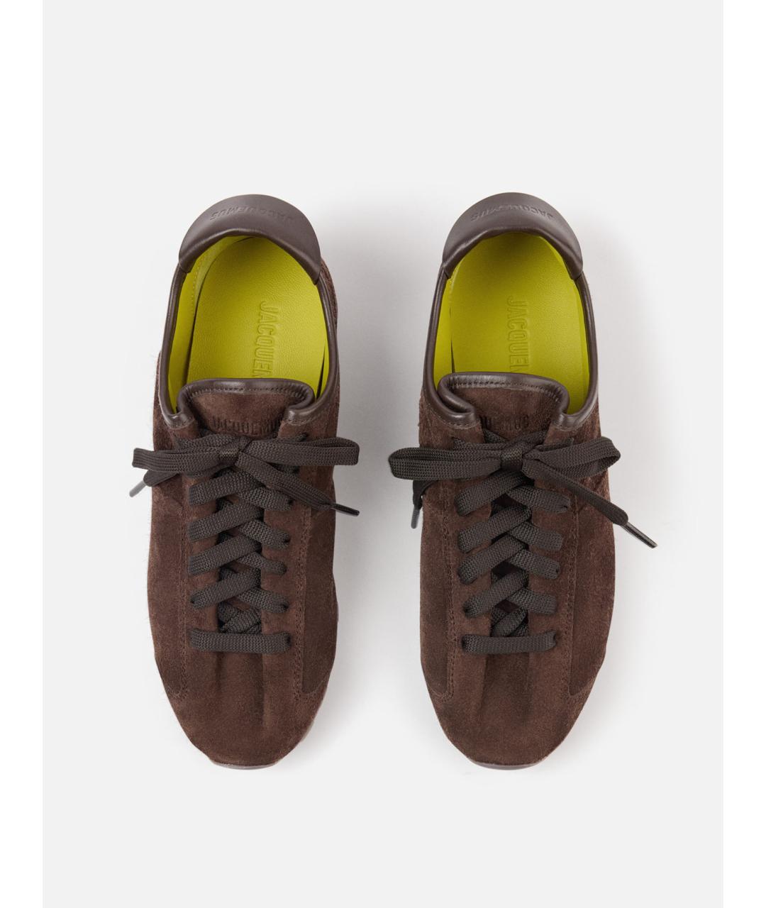 JACQUEMUS Коричневые кожаные кроссовки, фото 4