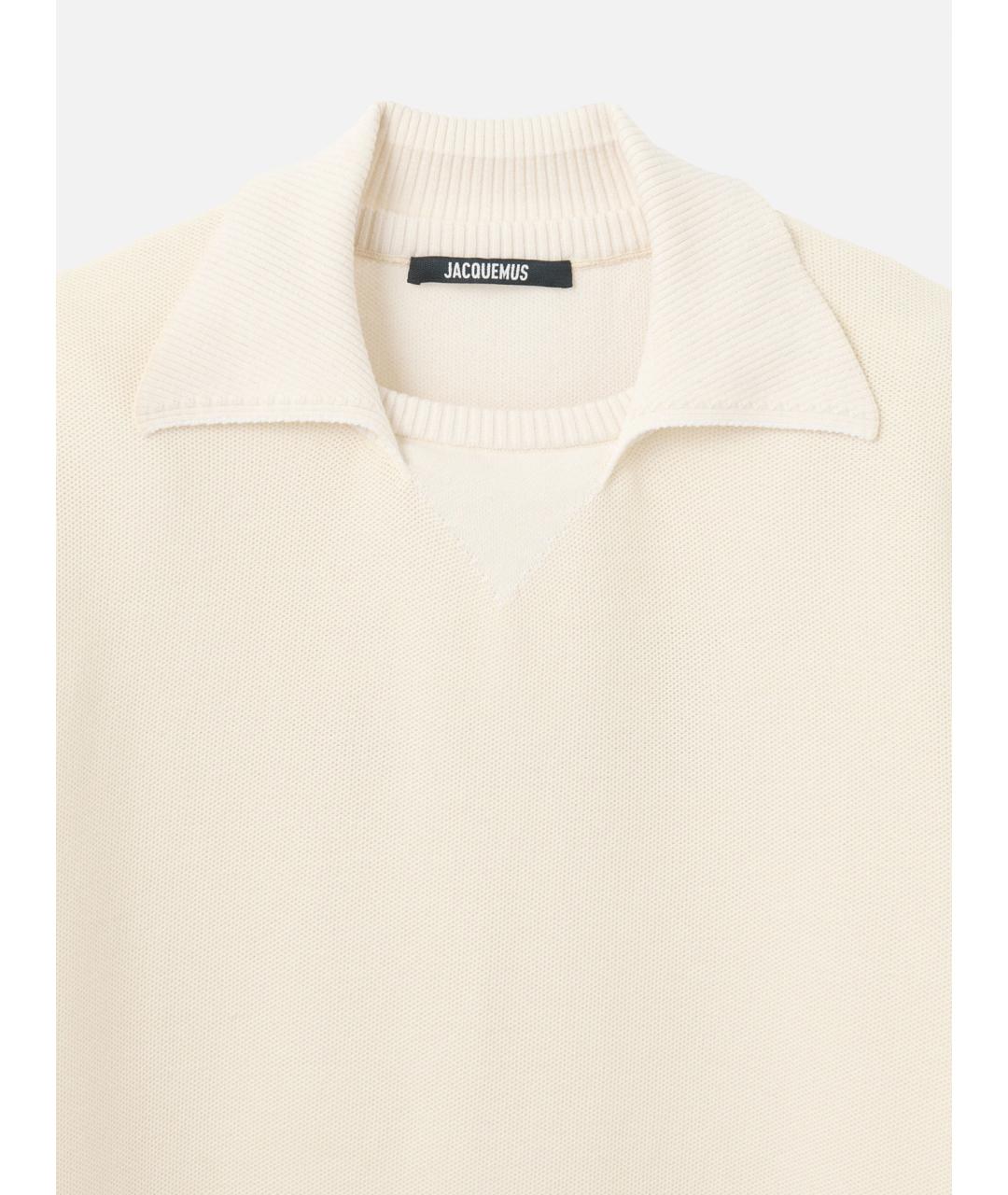 JACQUEMUS Бежевая хлопковая футболка, фото 6