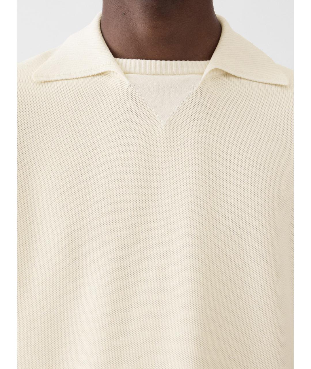 JACQUEMUS Бежевая хлопковая футболка, фото 5