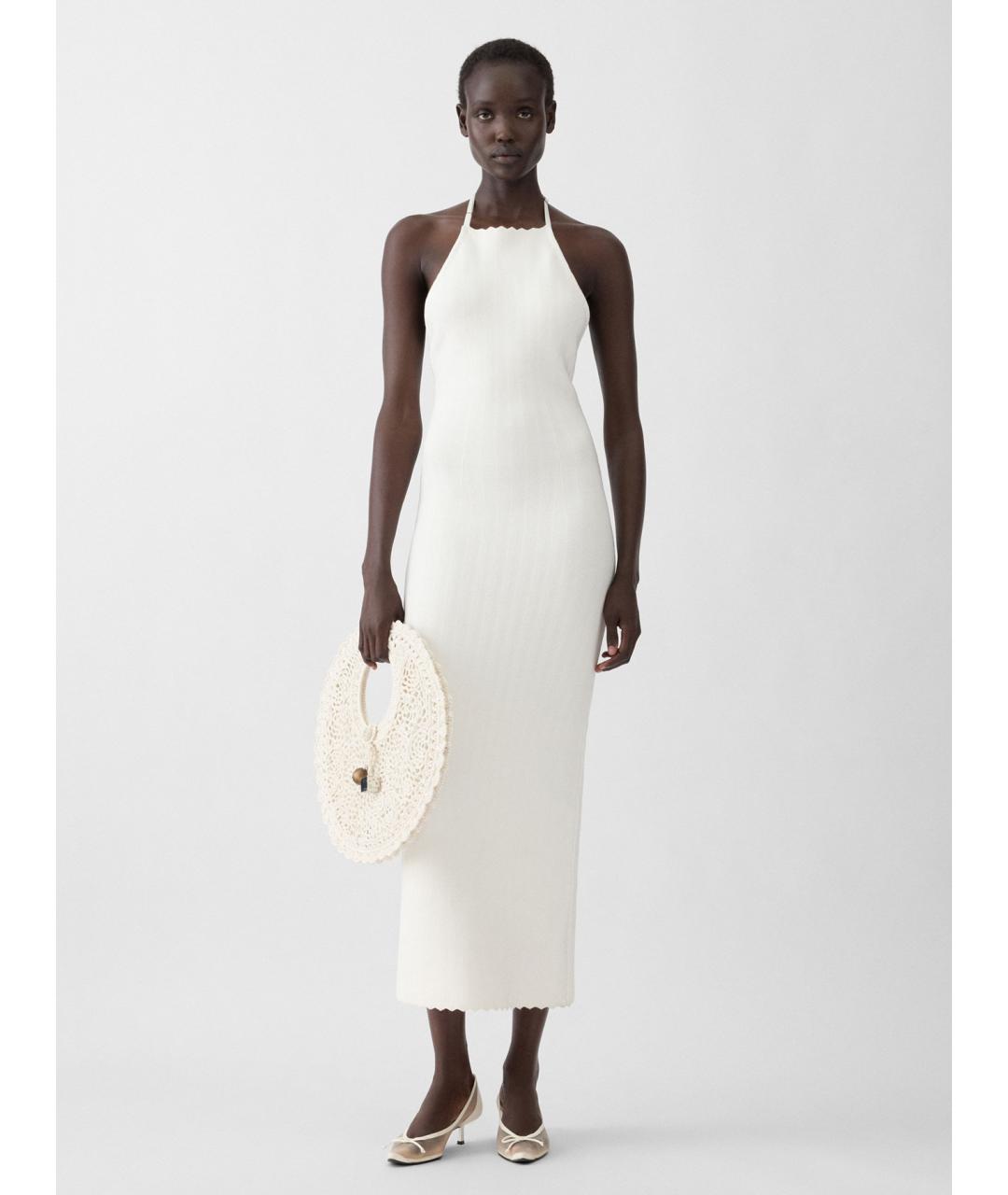 JACQUEMUS Белое вискозное коктейльное платье, фото 2