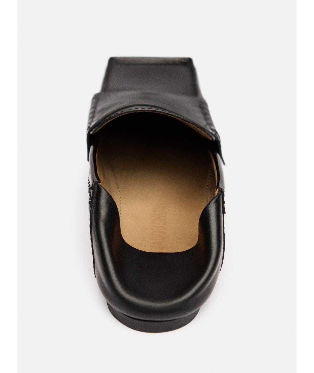 JACQUEMUS Черные кожаные лоферы, фото 5