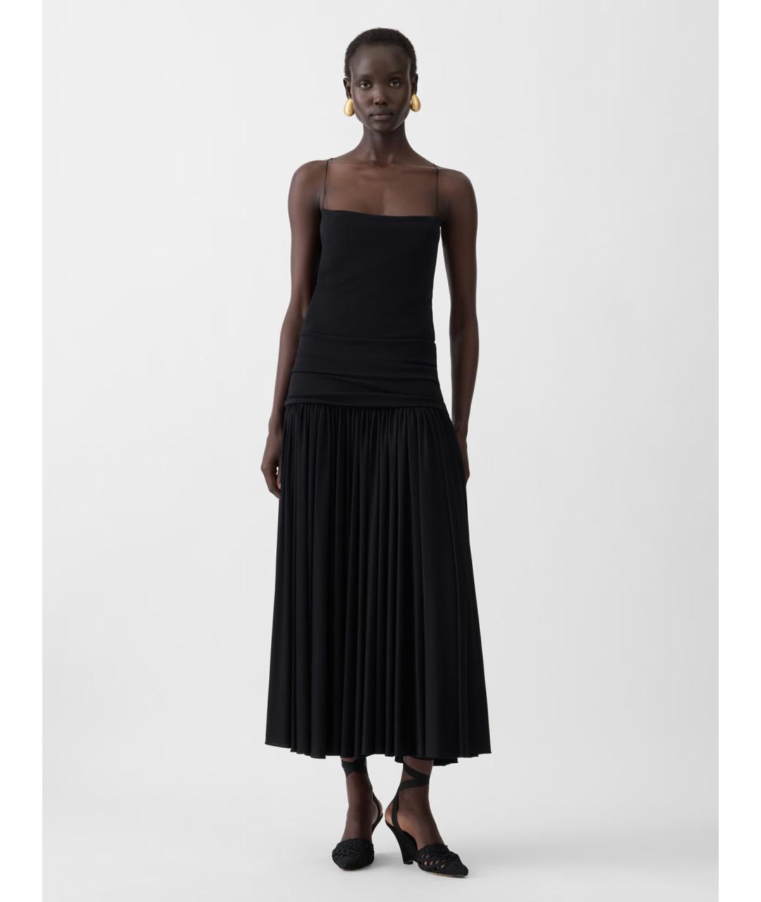 JACQUEMUS Черное вискозное коктейльное платье, фото 2