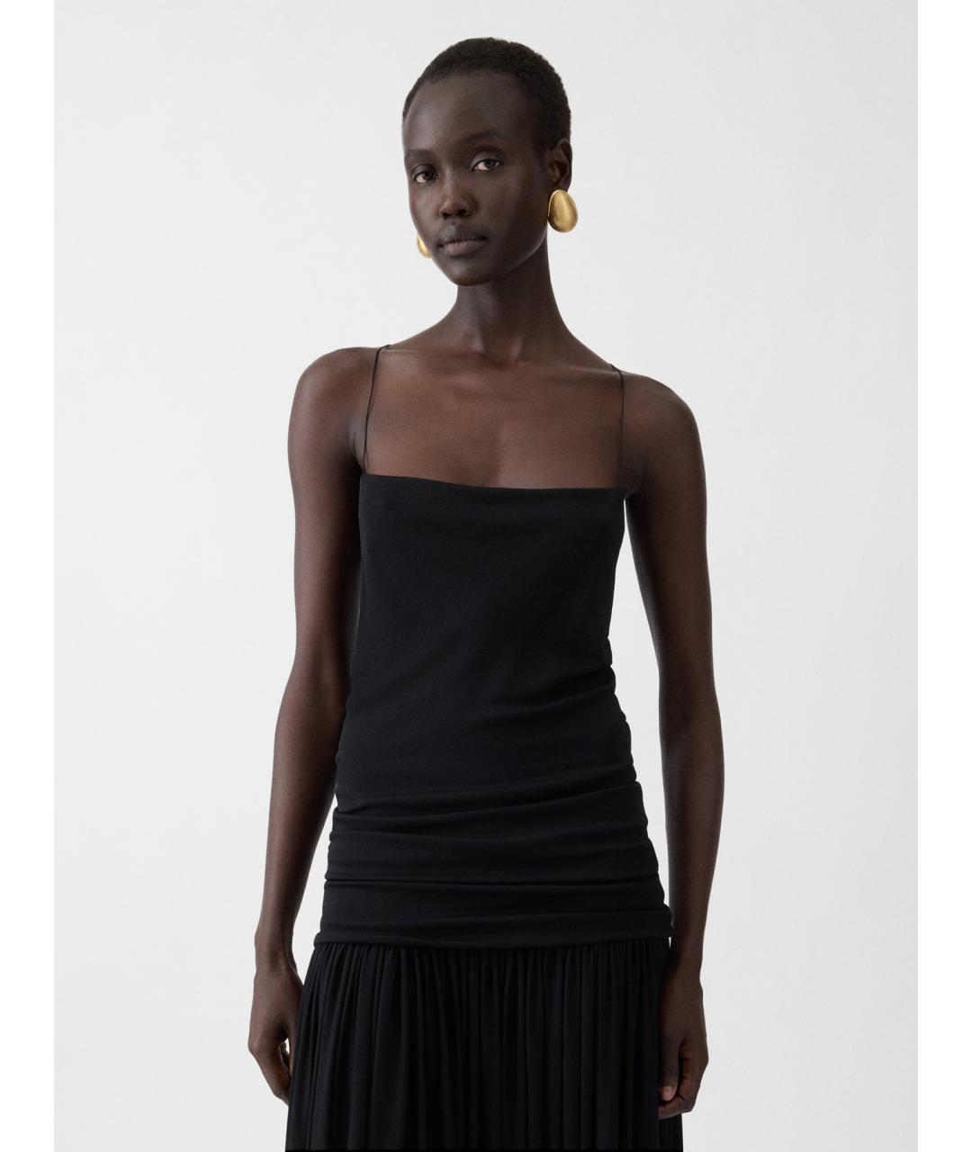 JACQUEMUS Черное вискозное коктейльное платье, фото 4