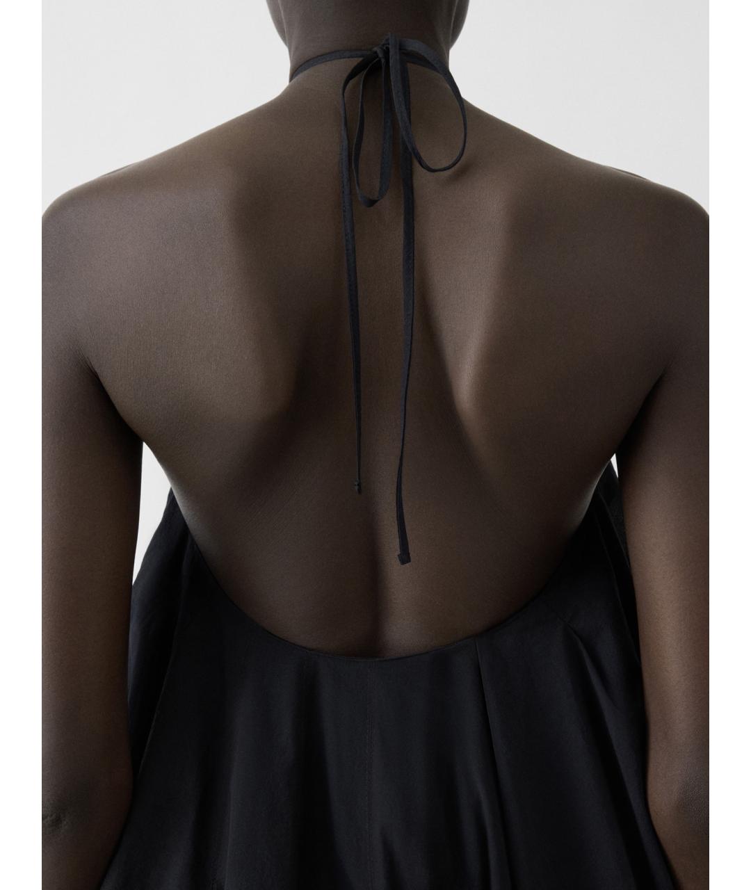 JACQUEMUS Черное хлопковое коктейльное платье, фото 6