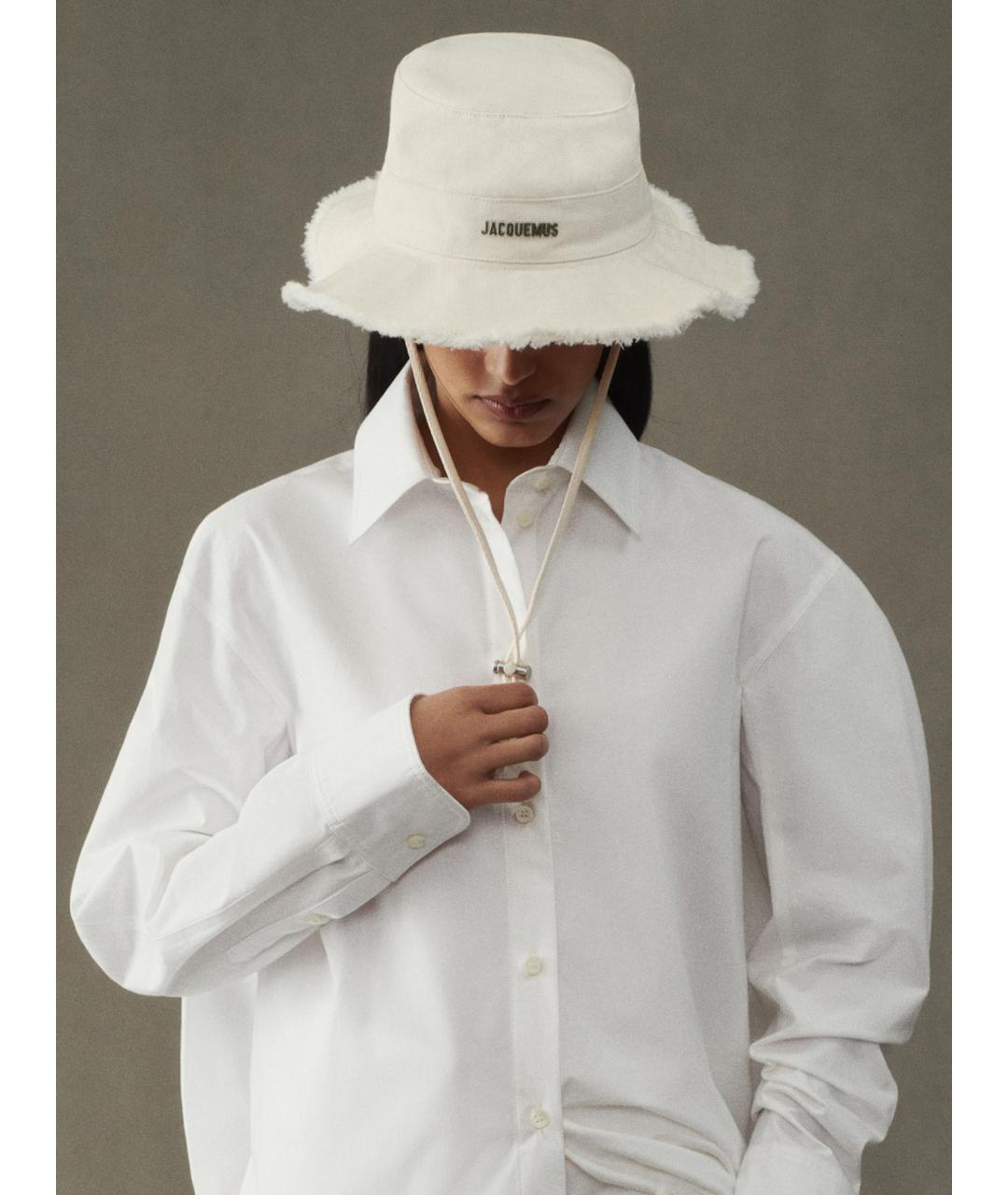 JACQUEMUS Белая хлопковая панама, фото 2