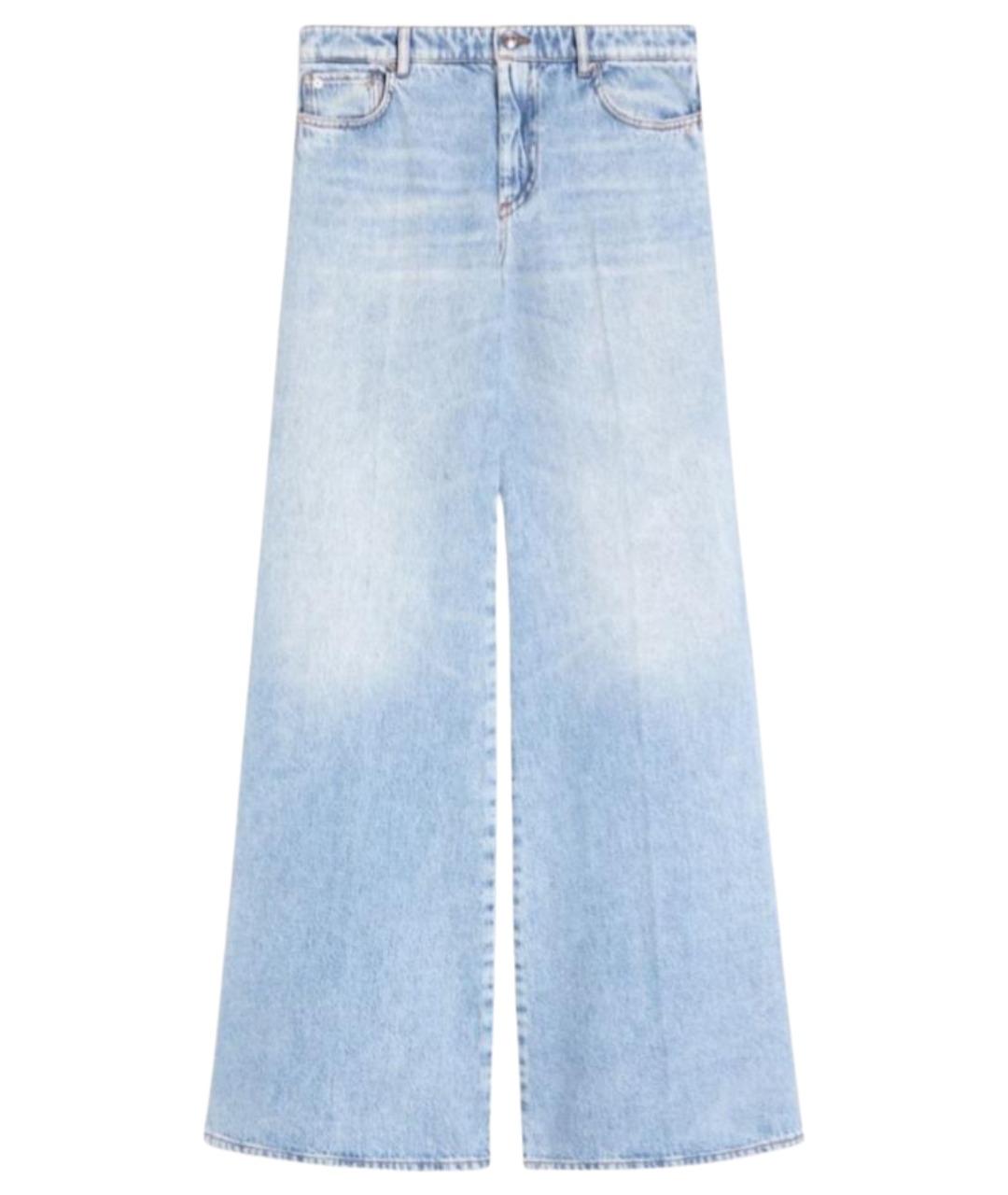 SPORTMAX Голубые хлопковые джинсы клеш, фото 1