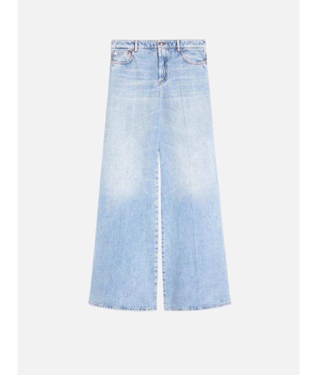 SPORTMAX Голубые хлопковые джинсы клеш, фото 5