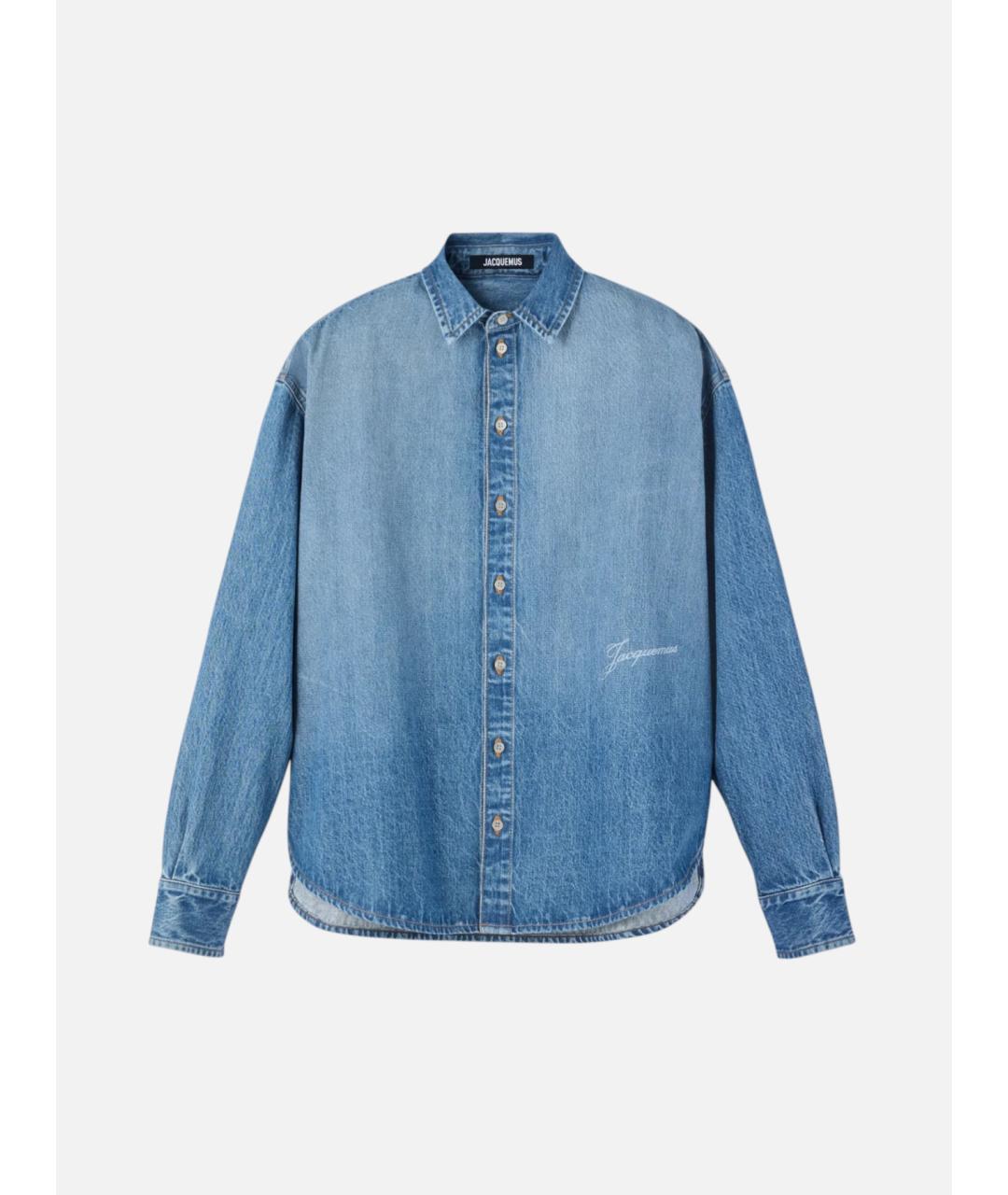 JACQUEMUS Синяя хлопковая кэжуал рубашка, фото 6