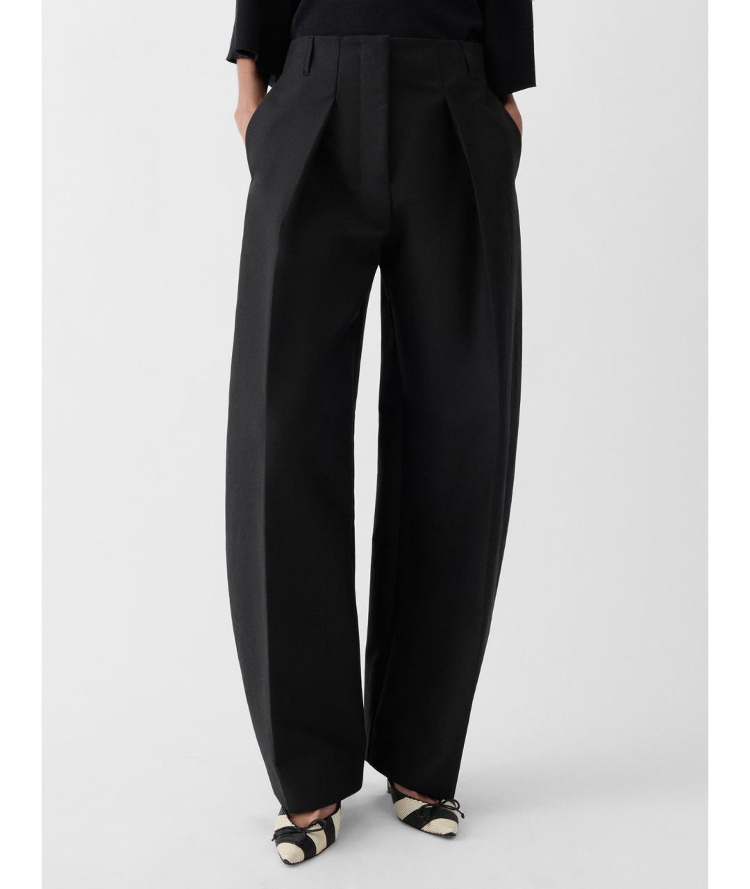 JACQUEMUS Черные хлопковые брюки широкие, фото 3