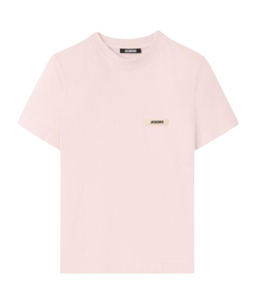 JACQUEMUS Розовая хлопковая футболка, фото 1