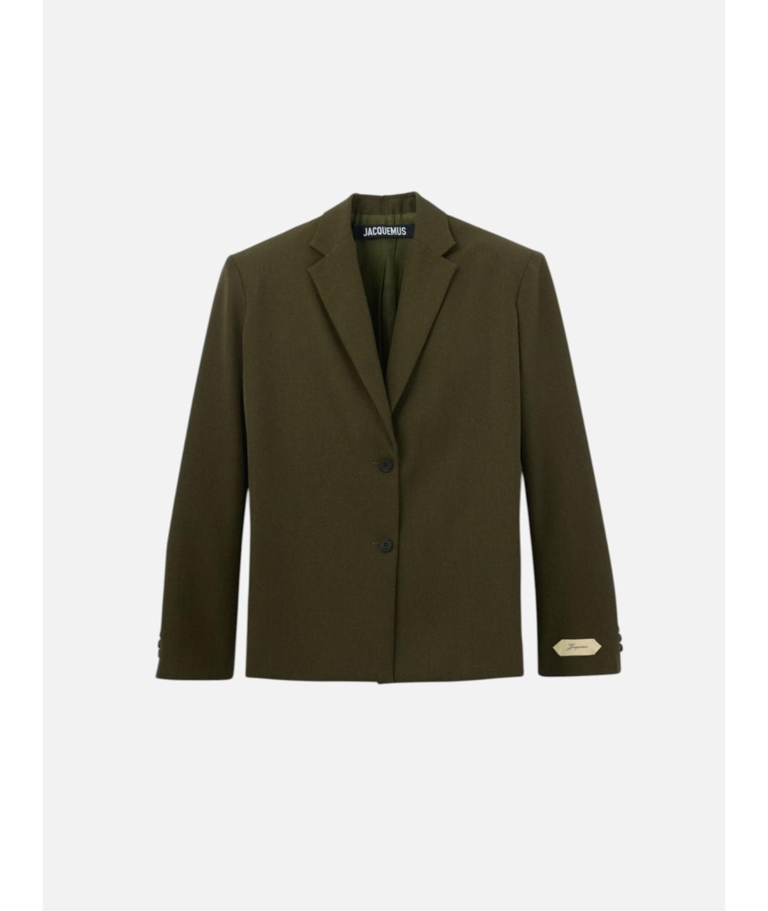 JACQUEMUS Зеленый шерстяной жакет/пиджак, фото 6