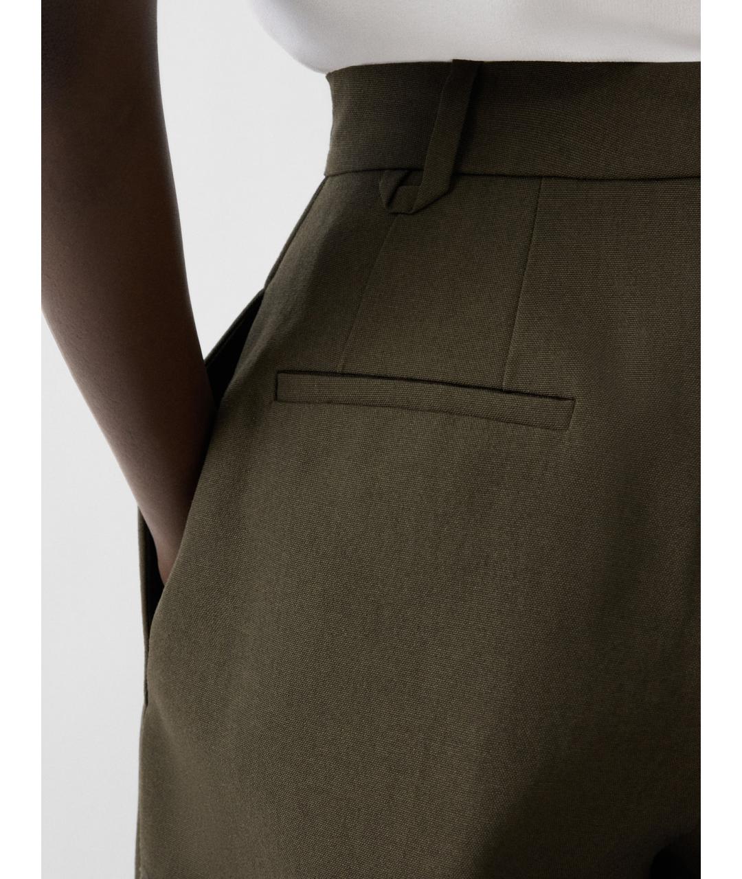 JACQUEMUS Зеленые шерстяные брюки широкие, фото 5