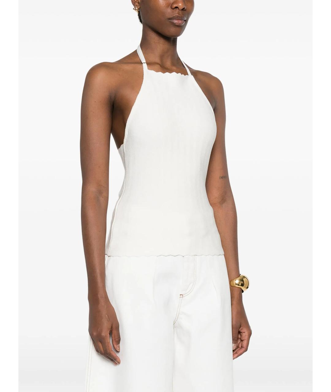 JACQUEMUS Белая вискозная блузы, фото 3