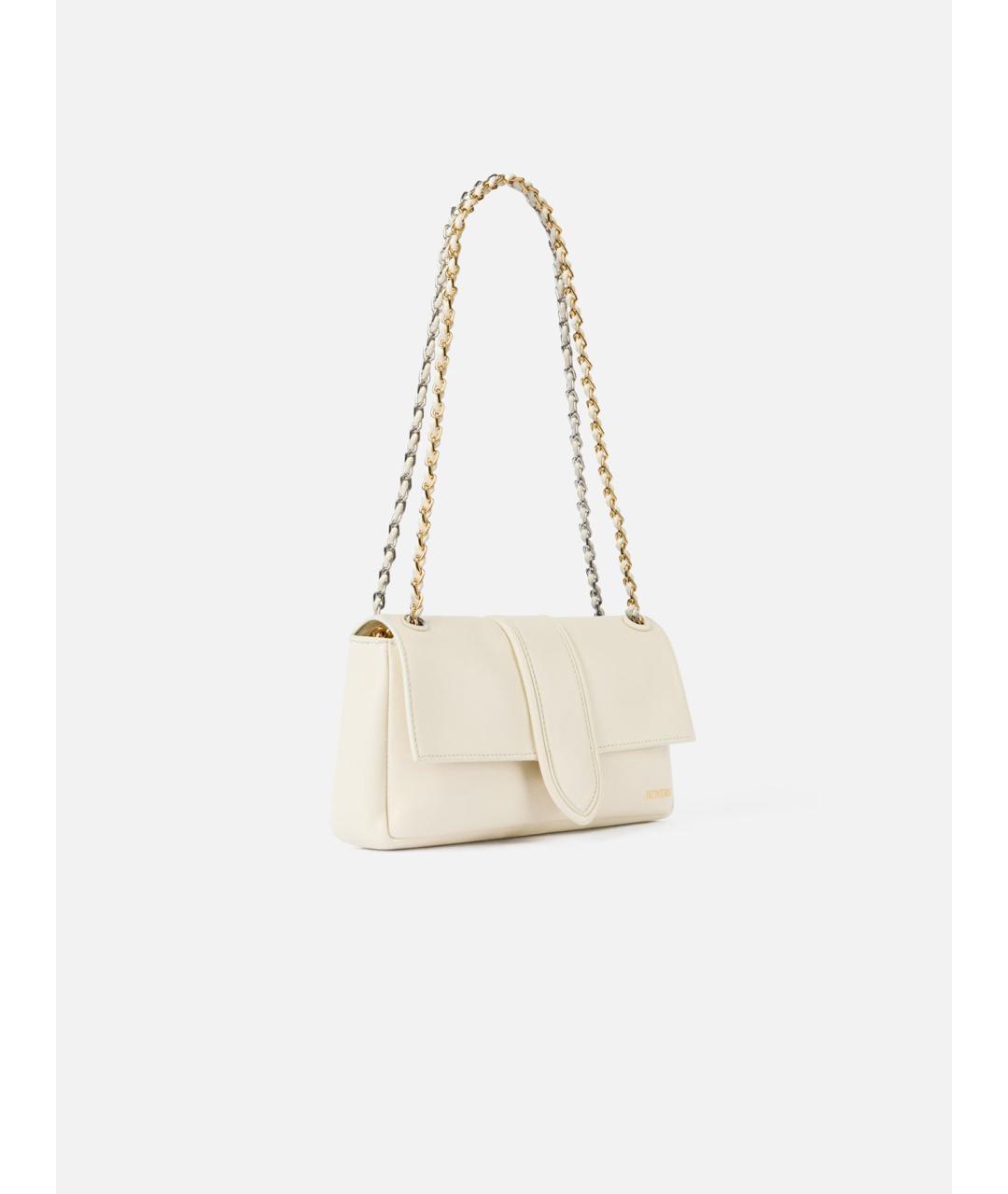 JACQUEMUS Белая кожаная сумка через плечо, фото 3