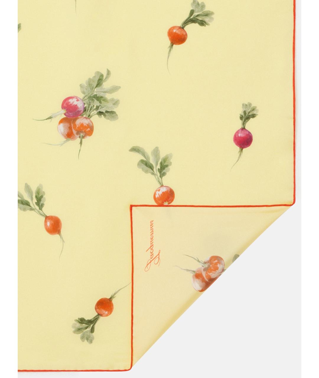 JACQUEMUS Желтый шелковый платок, фото 5