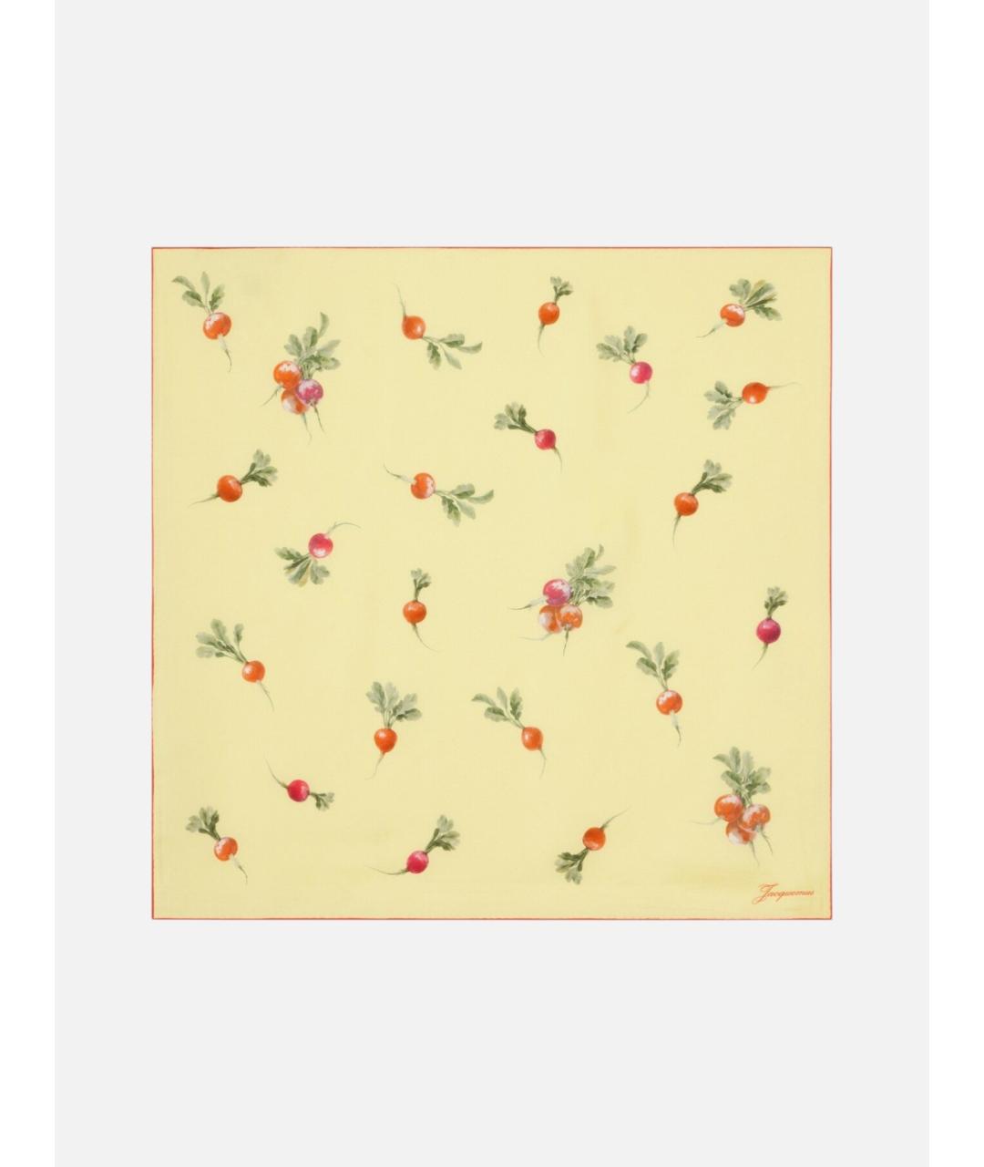 JACQUEMUS Желтый шелковый платок, фото 6